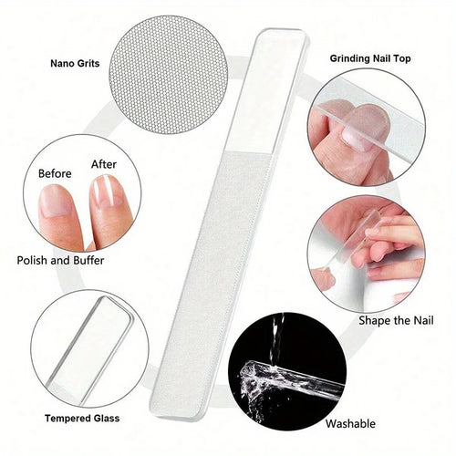 Black Stainless Steel Nail Clipper Set – 4-Piece Manicure Kit with Nano Glass File