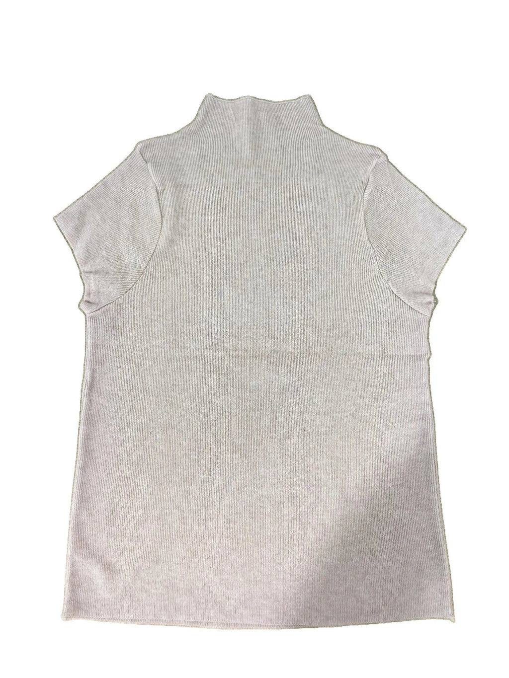 Women's Thin Mock Neck Short Sleeve Knit Sweater | Slim Bodycon Pullover Layering Top One Size