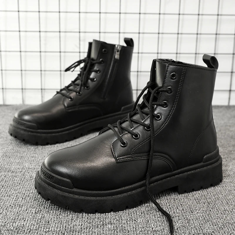 Men's Leather Ankle Boots – Outdoor Hiking, Work & Casual Wear