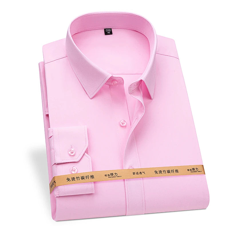 Men's Bamboo Fiber Dress Shirt — Wrinkle-Free, Slim Fit