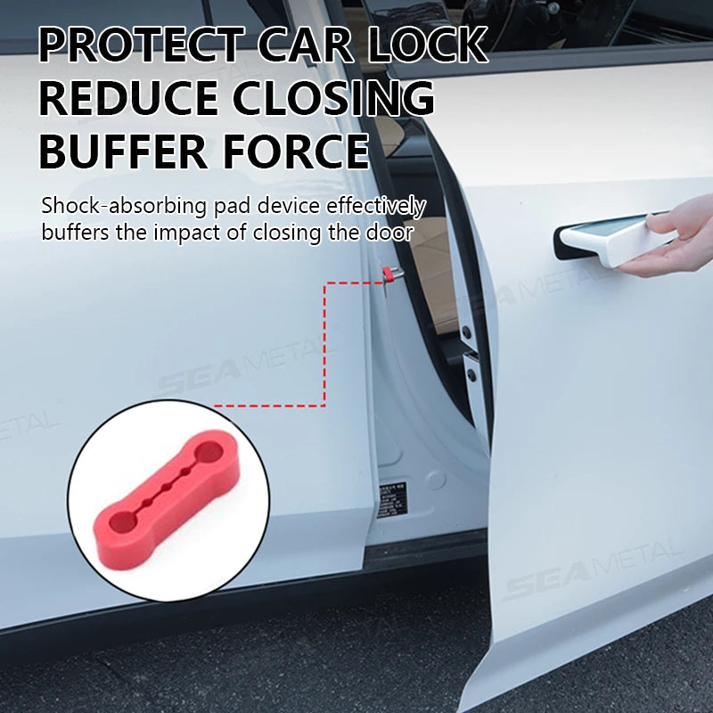 Car Door Shock Absorber Cushion Pads – 4pcs, Soundproof Anti-Vibration, Universal Fit