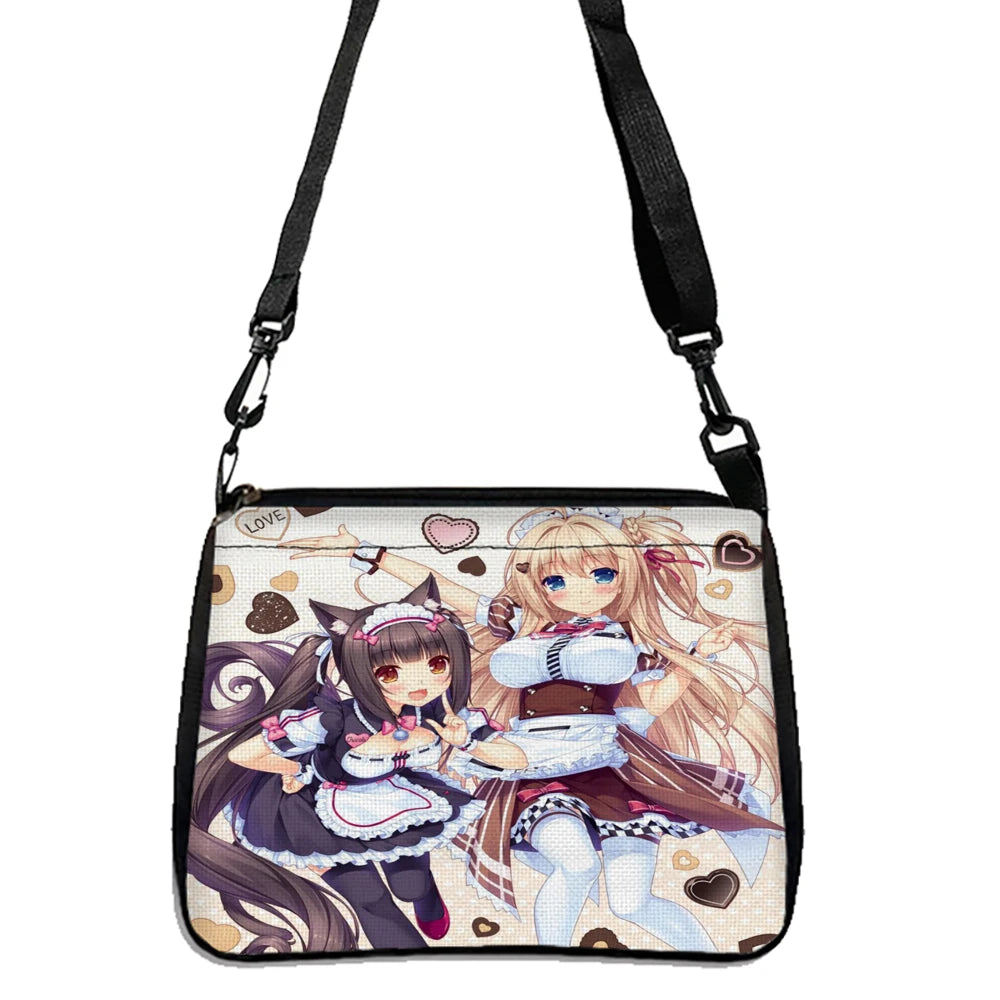 Anime Cartoon Print Shoulder Bag — Lightweight Double-Sided Crossbody Handbag