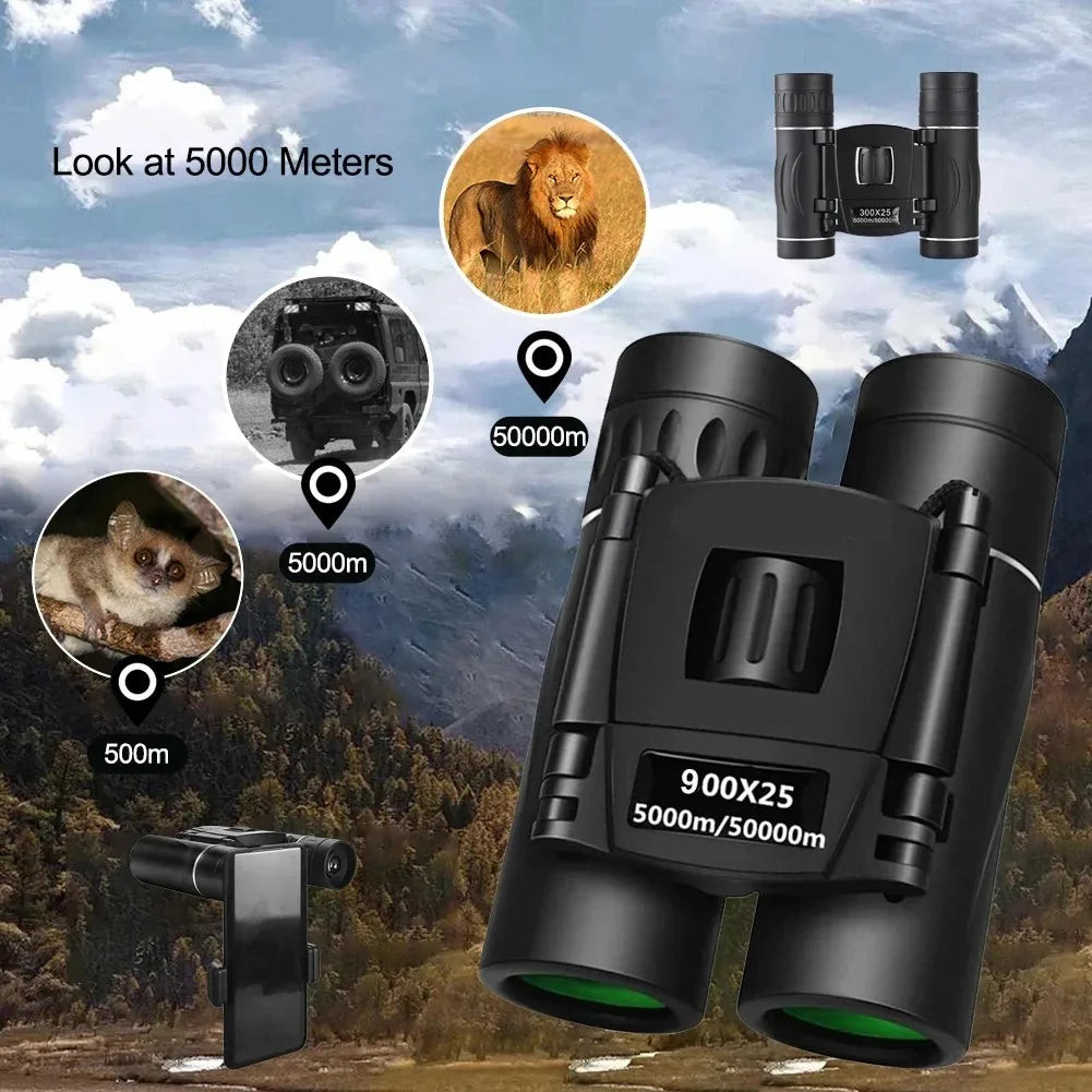 Night Vision HD Binoculars — High Magnification with BAK4 Prism & Phone Clip