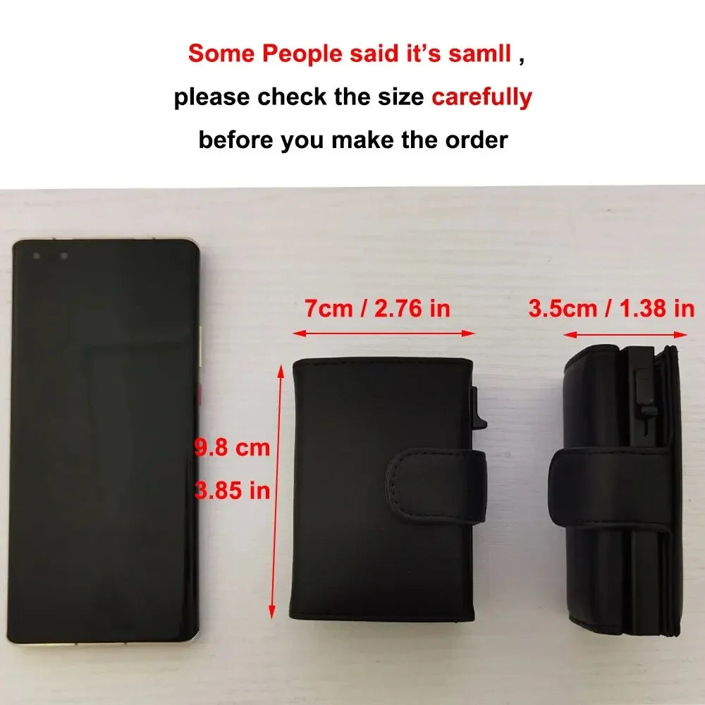 RFID Trifold Wallet — Slim Microfiber Leather Card Holder with Coin & Note Compartments