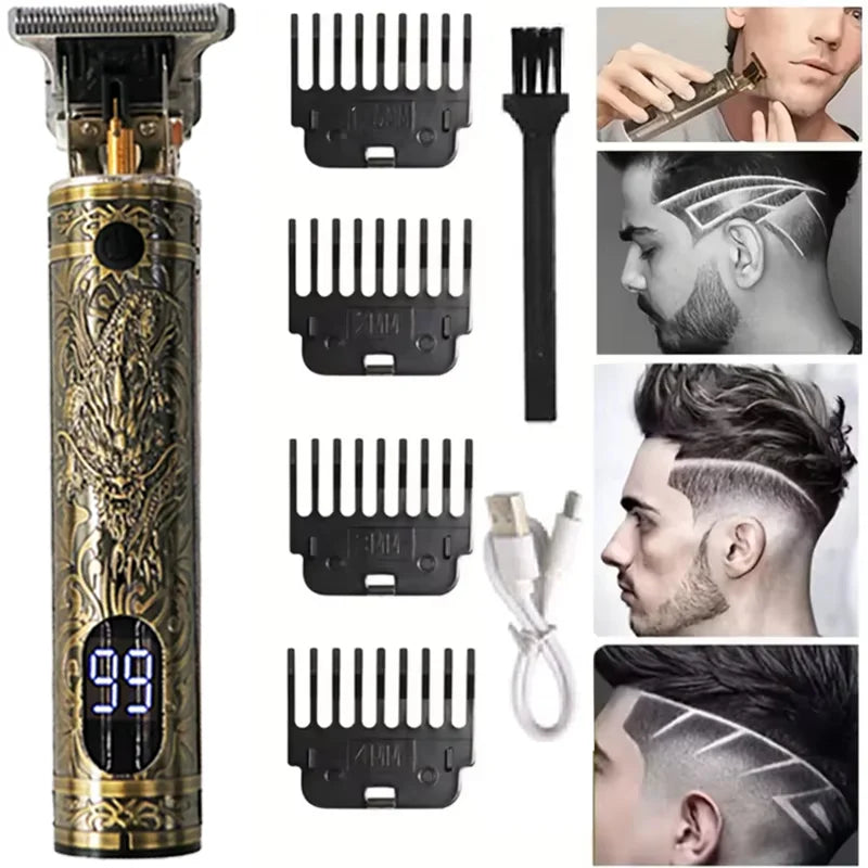 Professional USB Electric Hair Trimmer – 0mm Bald Fade, Cordless