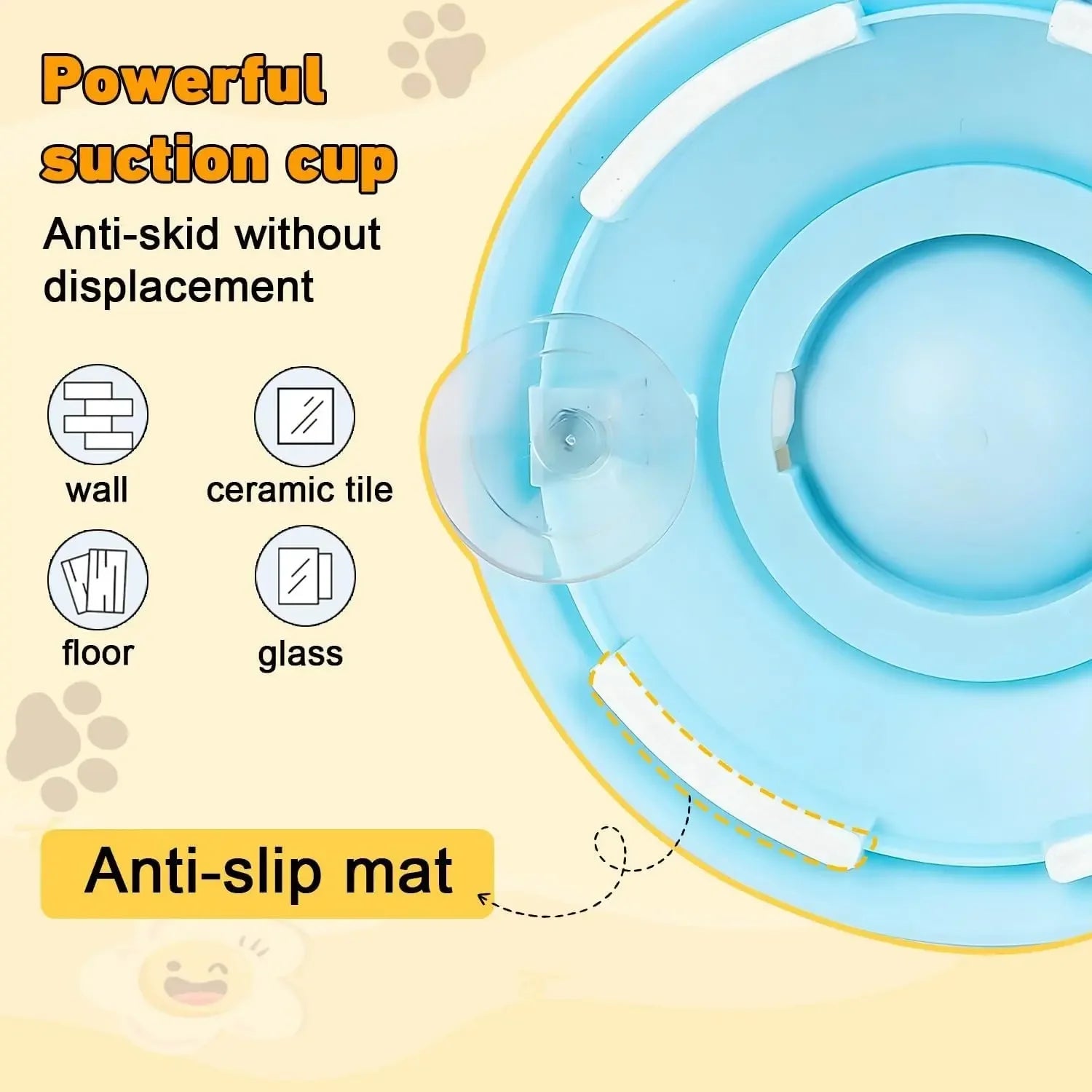 Anti-Slip Lick Bowl with Spinning Ball for Dogs & Cats