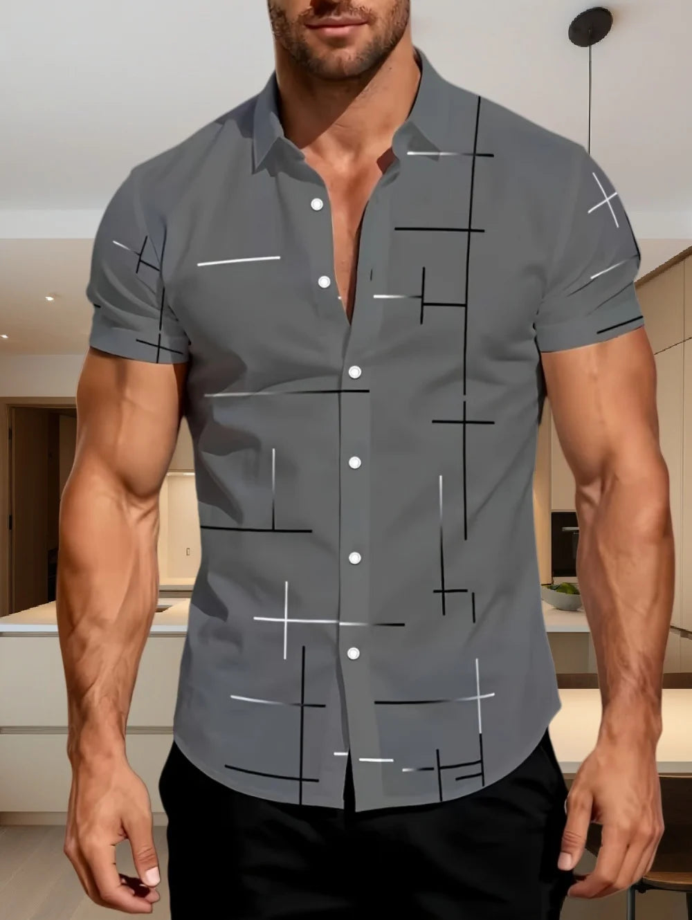 Men's Quick-Dry Short Sleeve Shirt - Loose Fit Casual (S-5XL)