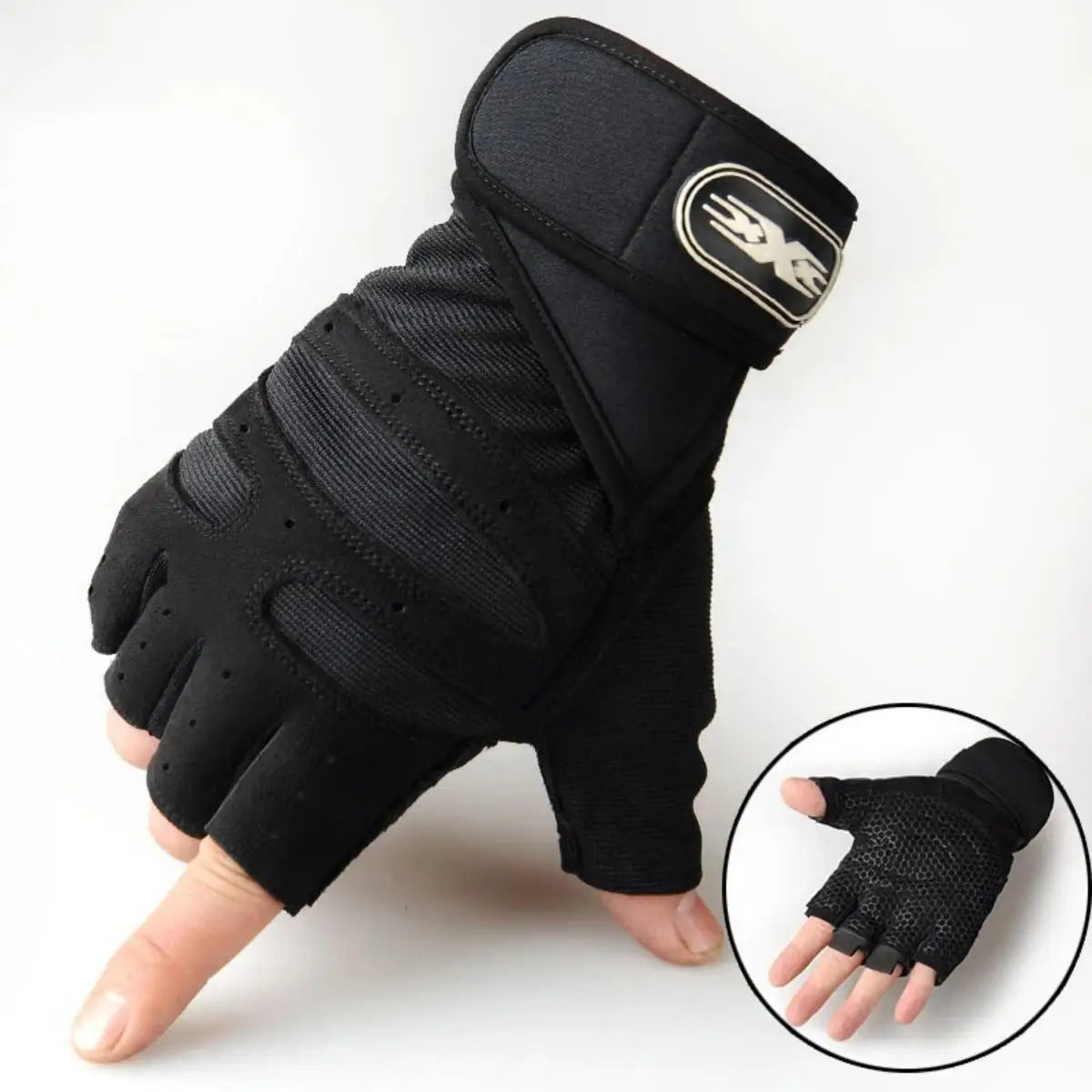 Guantes de gimnasio para hombres y mujeres, guantes de levantamiento de pesas con muñequera, para fitness, culturismo, entrenamiento, deportes, ejercicio, ciclismo, a prueba de golpes
