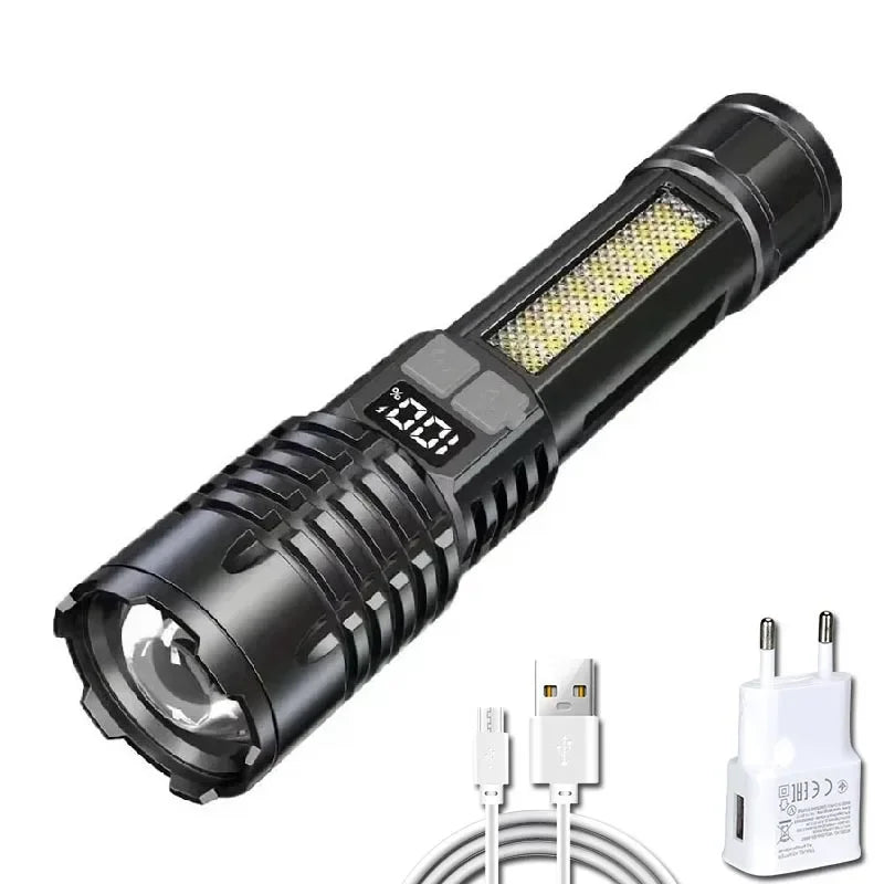High Power LED Tactical Flashlight – Zoomable, Rechargeable, 5 Light Modes