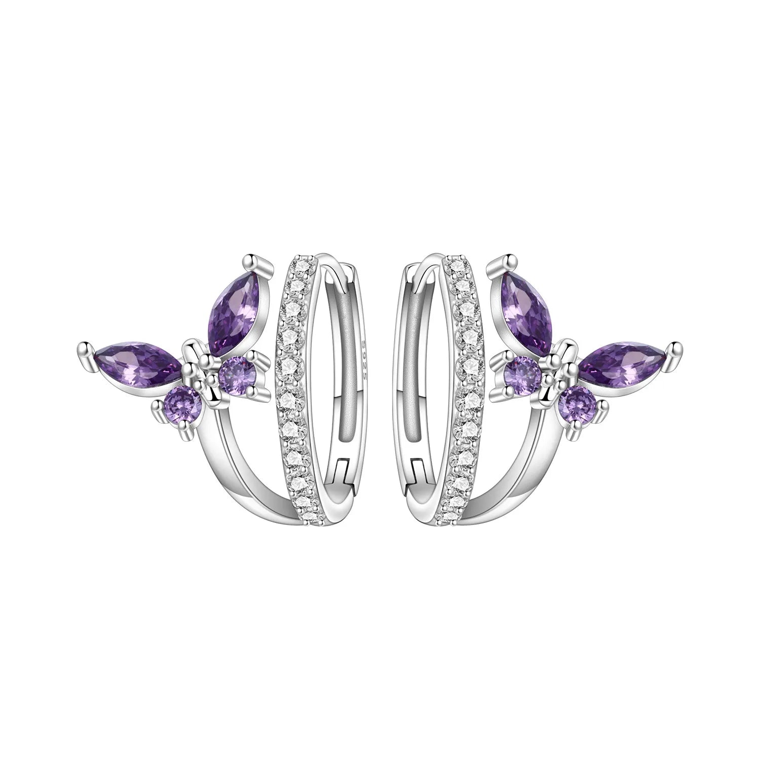 925 Sterling Silver Zircon Butterfly Drop Earrings – Women's Fine Jewelry