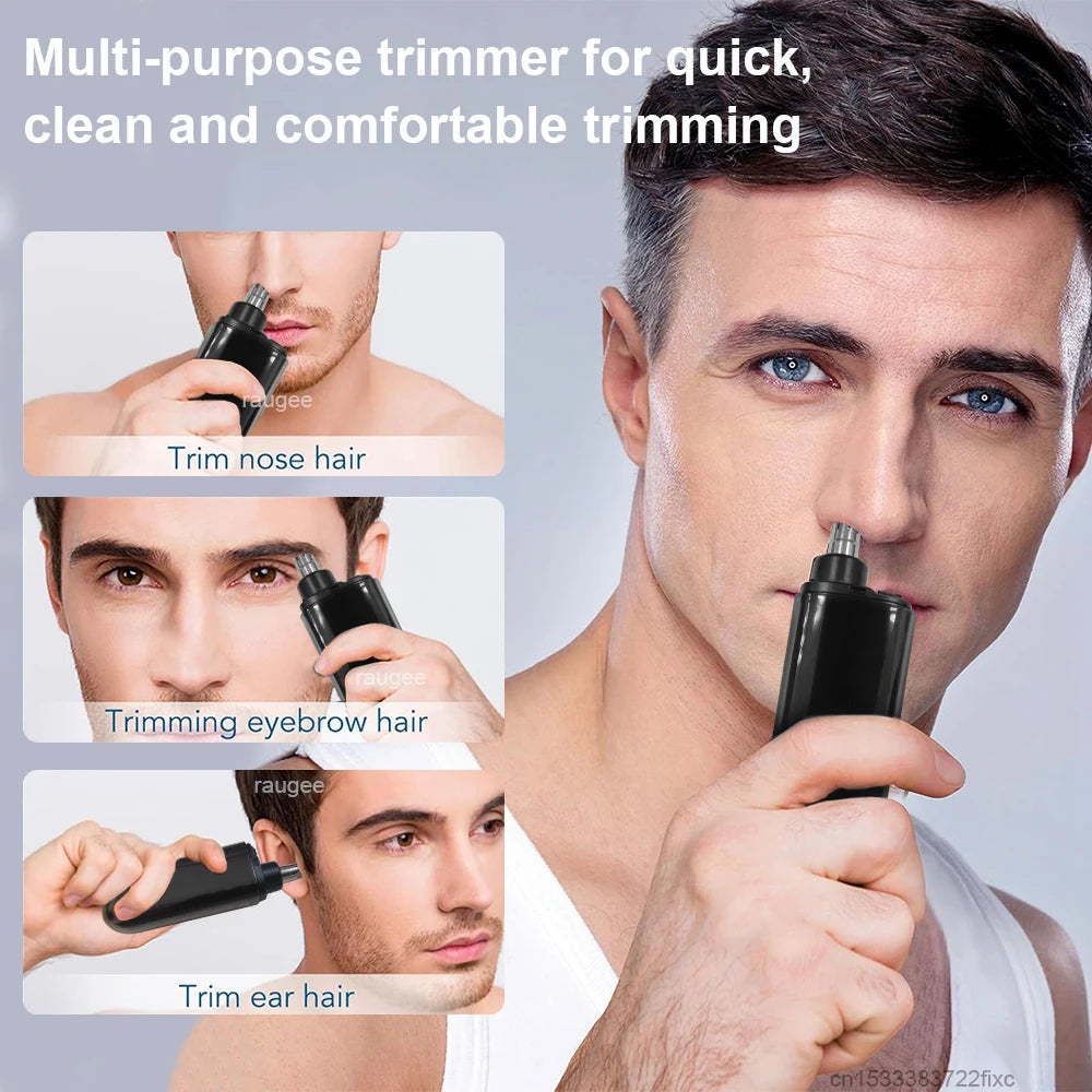 Rechargeable Electric Nose Hair Trimmer – IPX7 Waterproof, USB Charging