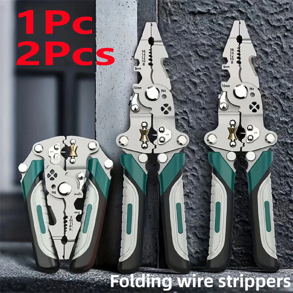 Foldable 18-in-1 Wire Stripping & Crimping Pliers – Electrician Multi-Tool
