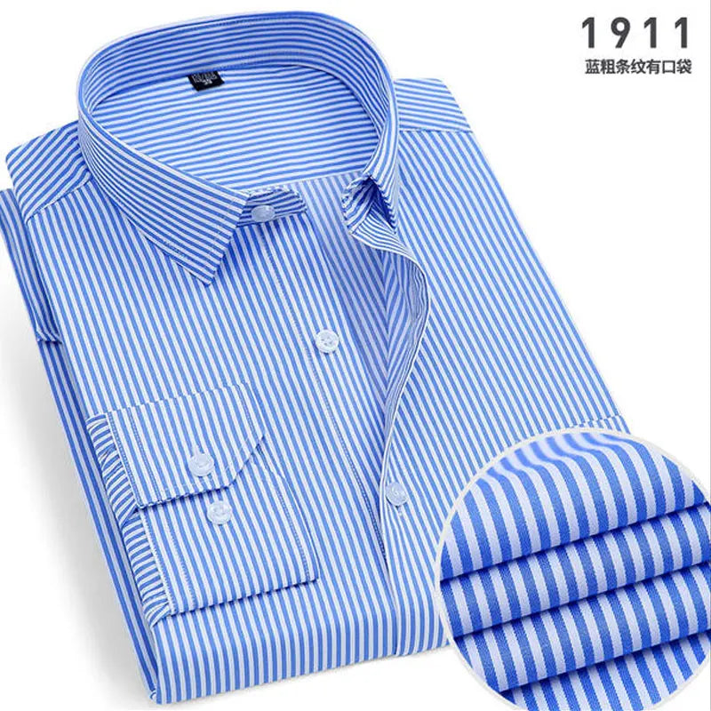 Men's Striped Slim Fit Long Sleeve Shirt