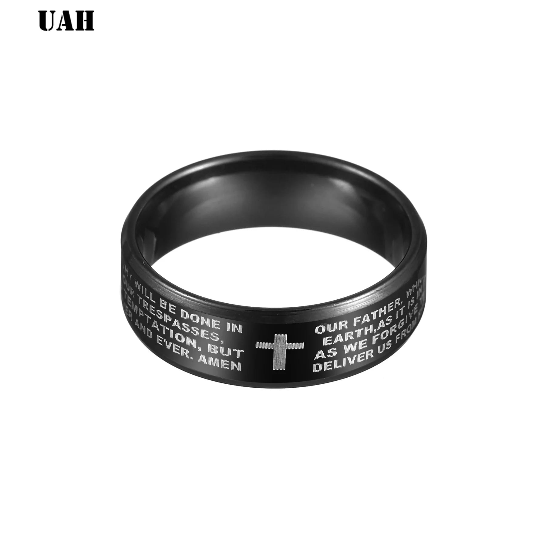 Lord's Prayer Cross Ring | 316L Stainless Steel | Faith & Punk Style | Unisex Gift