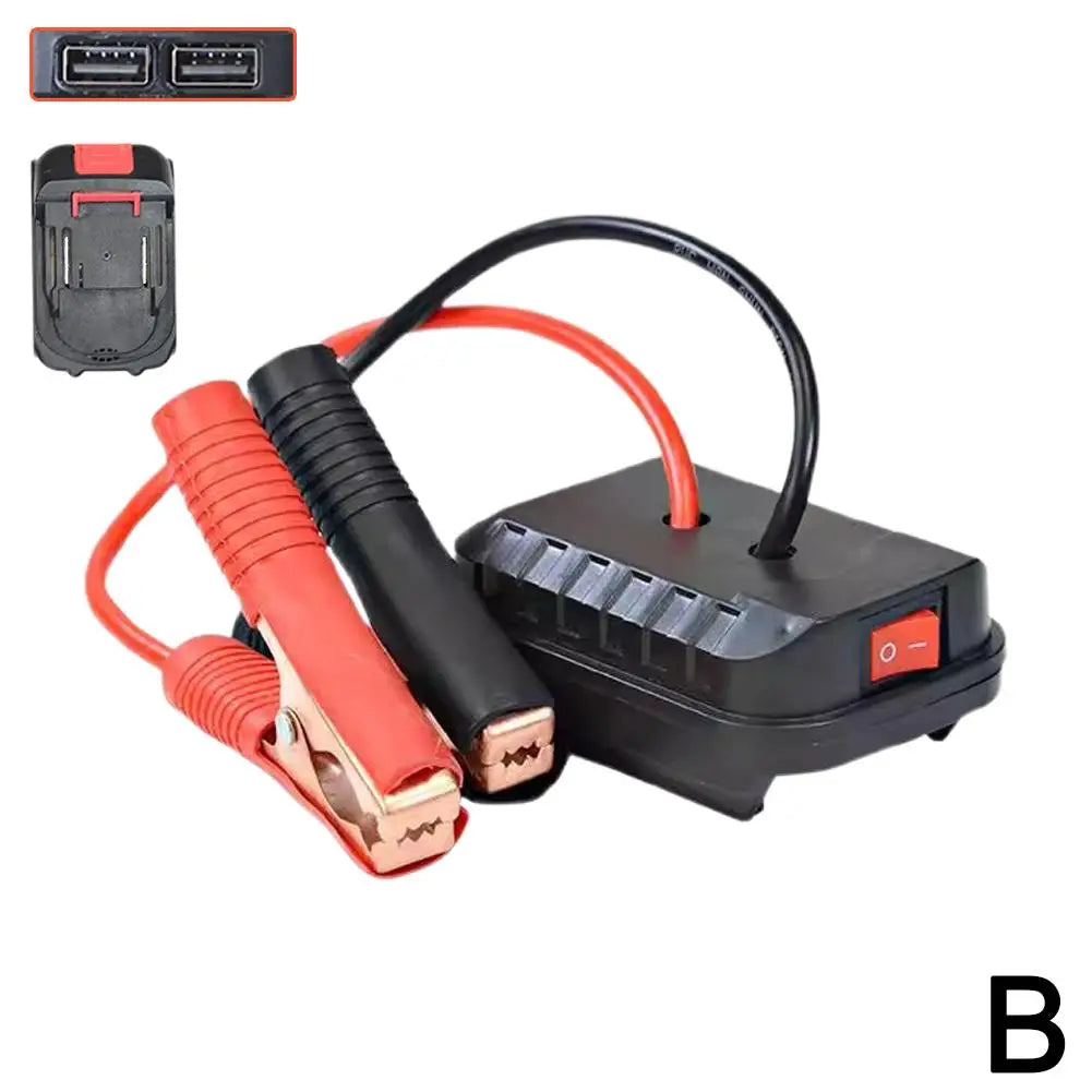 Makita Battery Jump Starter Adapter – Car Emergency Starter with Booster Clips