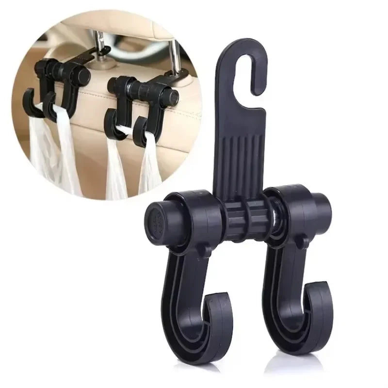 Car Seat Back Storage Hooks – Universal Headrest Hanger & Bag Holder | 2-Pack