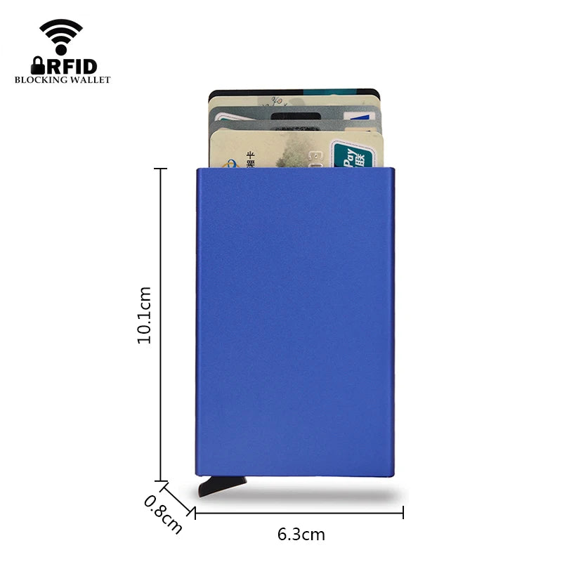 RFID Metal Pop-Up Wallet – Slim Minimalist Card Holder for Men & Women