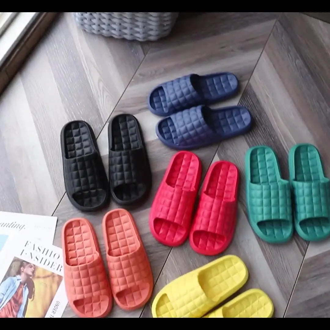 Women's EVA Slide Slippers – Non-Slip Flat Indoor Home & Bathroom Shoes