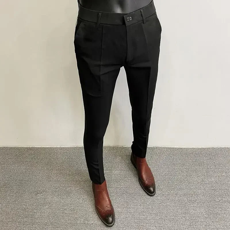 Men's Thickened Woolen Suit Pants - Slim Fit (28-36)