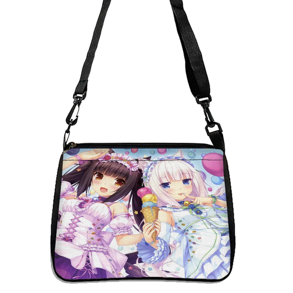 Anime Cartoon Print Shoulder Bag — Lightweight Double-Sided Crossbody Handbag