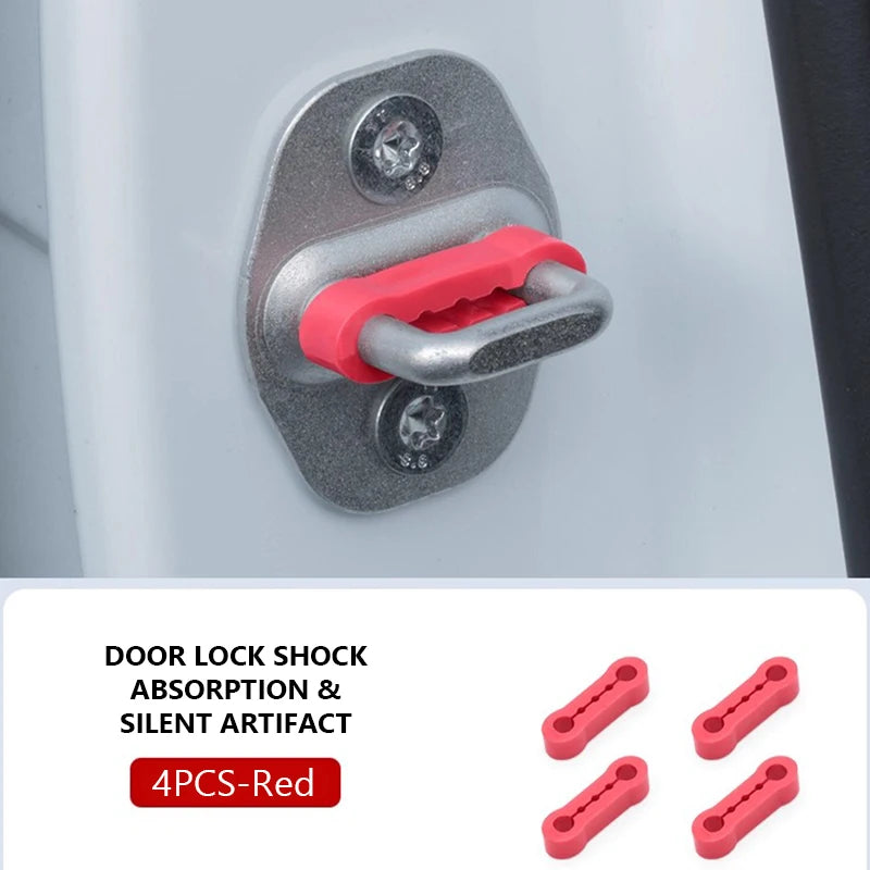 Car Door Shock Absorber Cushion Pads – 4pcs, Soundproof Anti-Vibration, Universal Fit