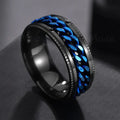 Stainless Steel Spinner Ring | Rotatable Chain Punk Design | Unisex