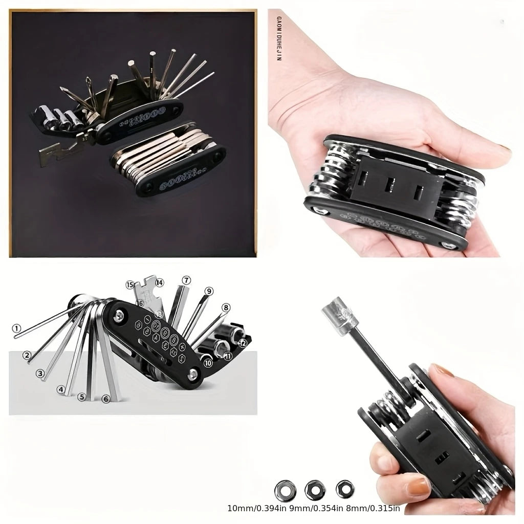 16-in-1 Socket Wrench Set – Non-Slip Rotating Head, Stainless Steel, Universal for Home & Car Repairs