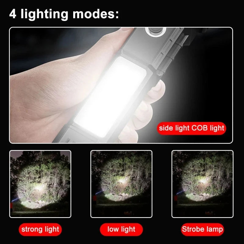 4-in-1 Car Safety Hammer – Window Breaker, Seatbelt Cutter, COB Flashlight & Magnetic Base