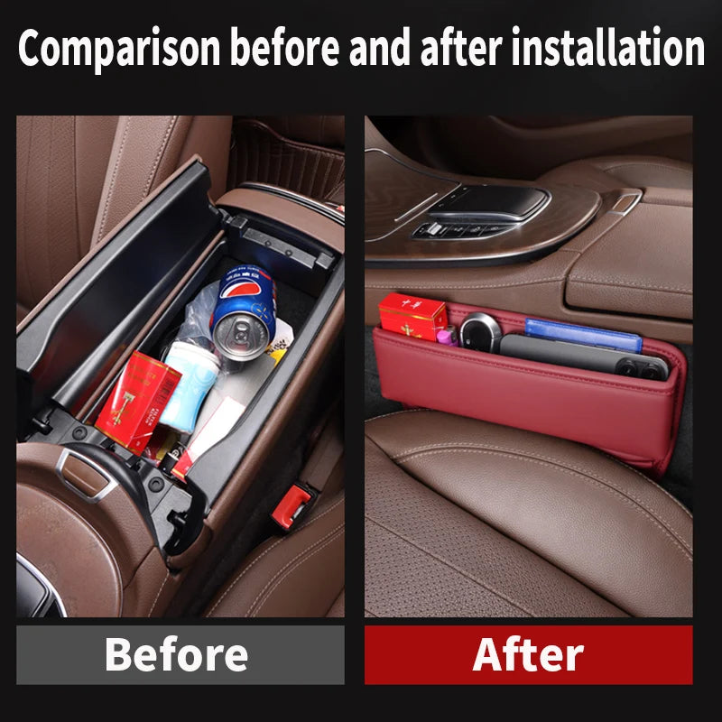 PU Leather Car Seat Gap Organizer | Multifunctional Seat Slit Storage Box