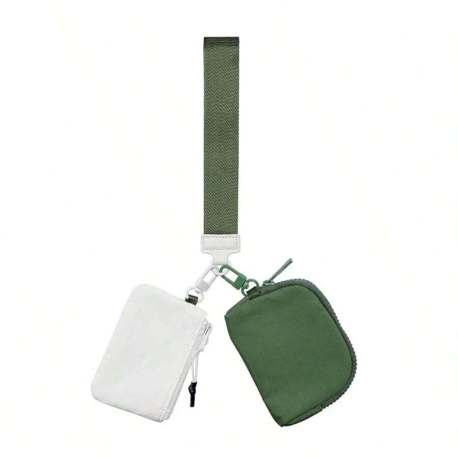 2-Piece Nylon Wrist Bag & Coin Purse Set — Waterproof Sporty Wallet with Keychain Bag & Card Case