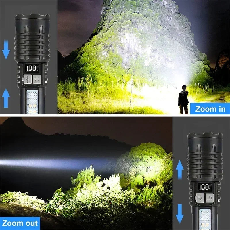High Power LED Tactical Flashlight – Zoomable, Rechargeable, 5 Light Modes