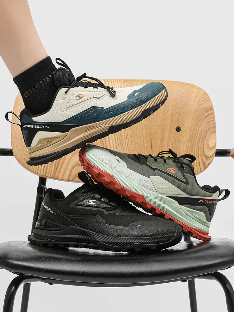 Men's Elastic Band Hiking & Walking Shoes | Non-Slip Outdoor Sneakers