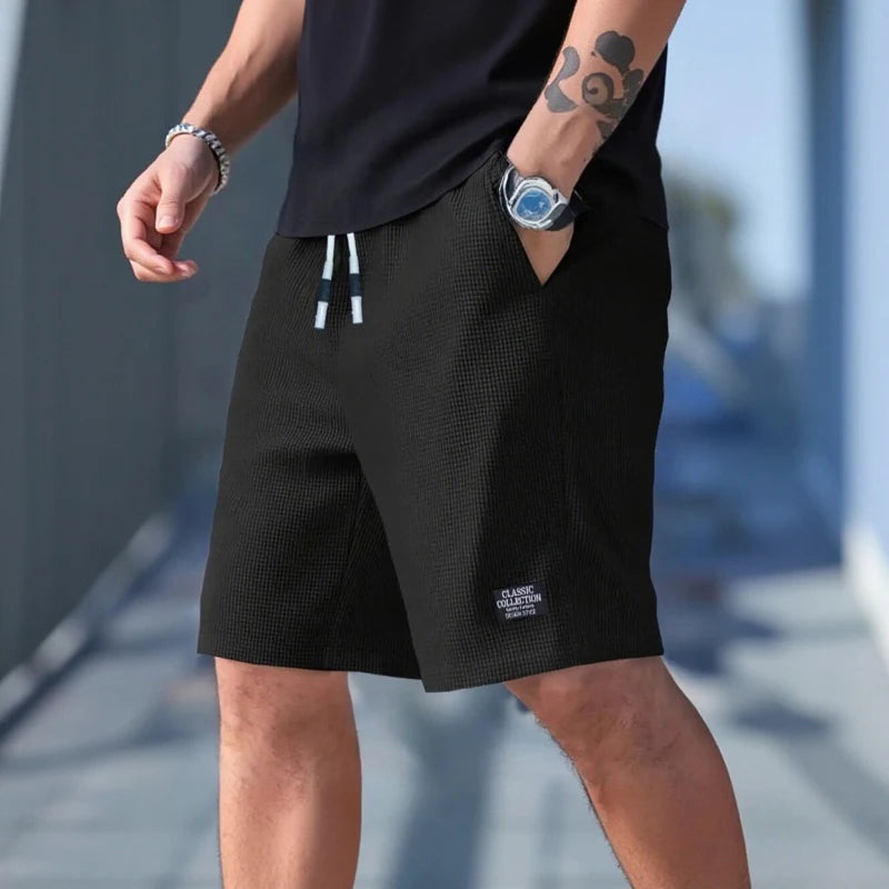 Men's Casual Beach Shorts – Breathable Textured Fabric, Sizes XS-XXL