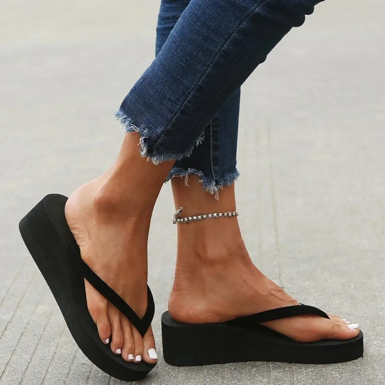 Women's Wedge Slide Sandals – Platform EVA Sole Beach & Home Slippers