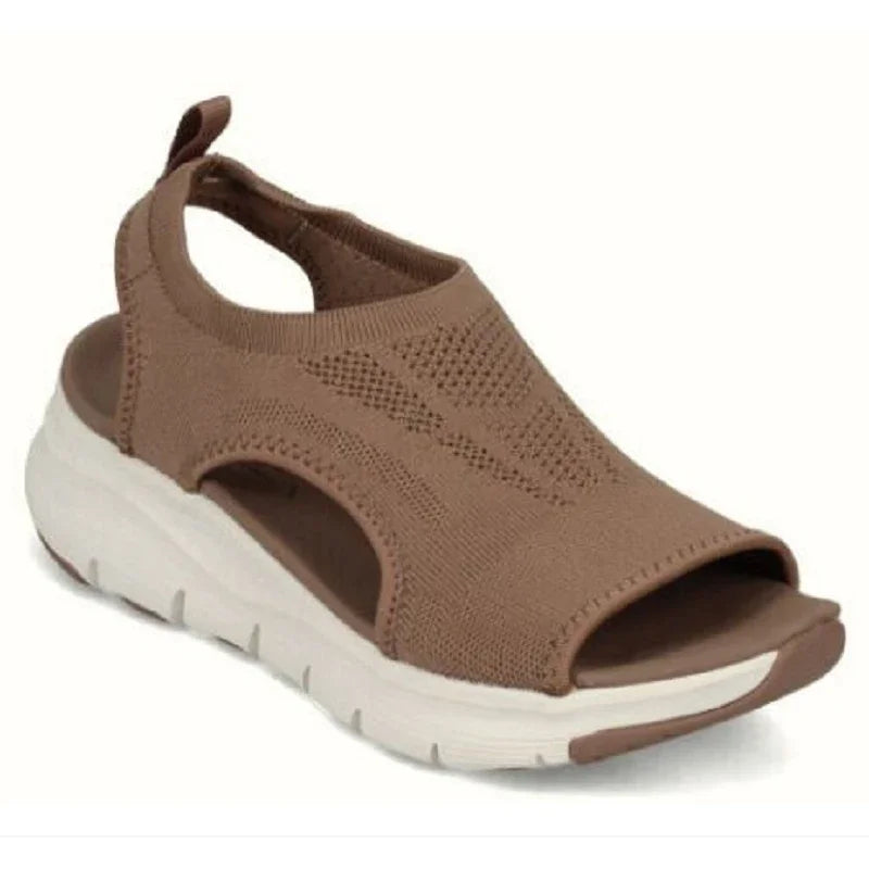 Women's Platform Wedge Sandals – Mesh Open Toe, Lightweight Slip-On