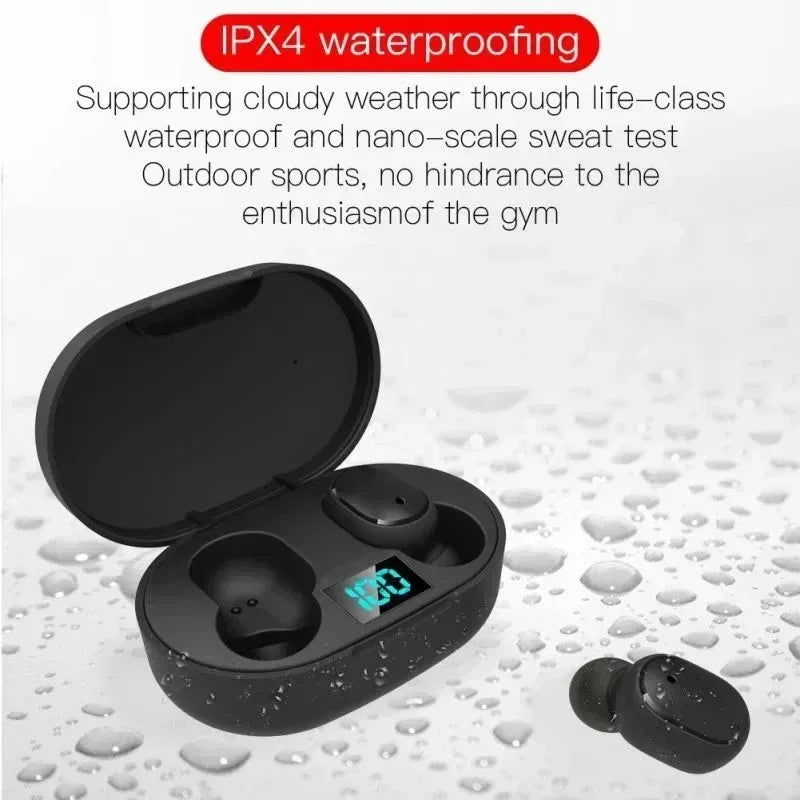 E6S TWS Wireless Earbuds | ANC, Waterproof & LED Bluetooth Headphones