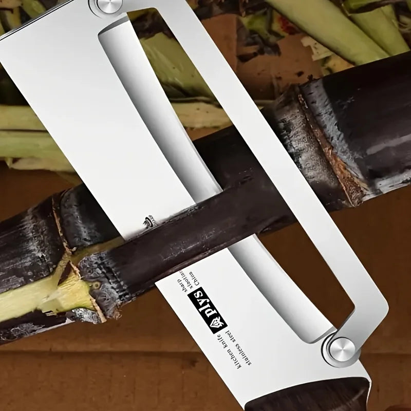 Stainless Steel Vegetable & Fruit Peeler – Wood-Style Handle, Sharp & Smooth