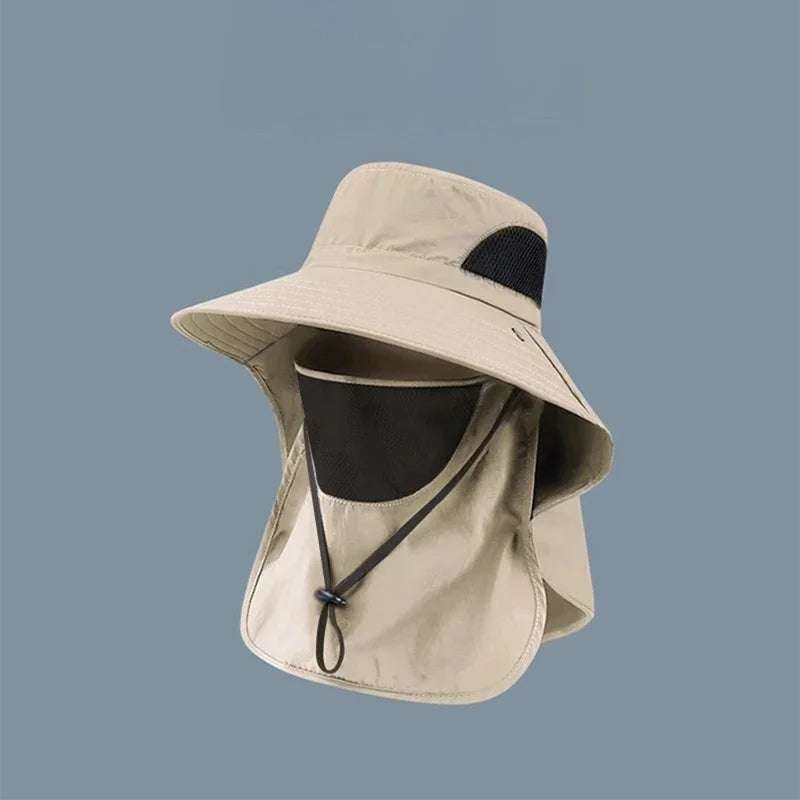 Wide Brim Outdoor Sun Hat Breathable Full Face Sun Shield Cap Anti Uv Fishing Travel Sports Sunshade Hat For Daily Outdoor Use