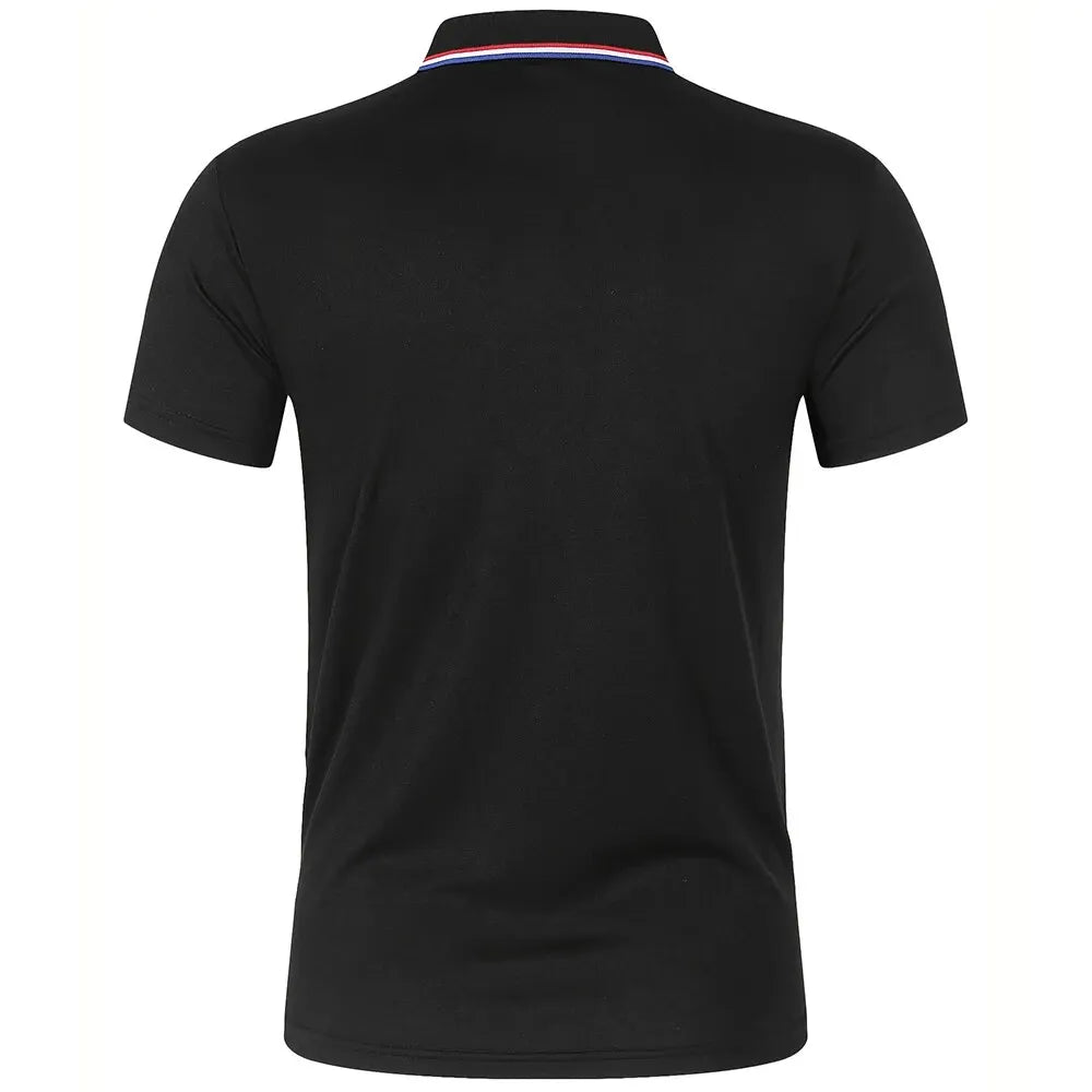 Men's Casual Polo Shirt - Breathable Short Sleeve Solid Color (S-XXL)