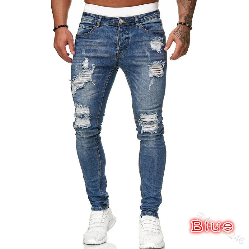 Men's Stretch Slim Jeans — Washed Vintage Denim