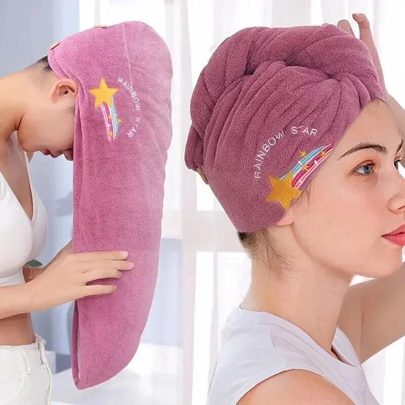 Cute Microfiber Hair Drying Towel Wrap | Super Absorbent Quick-Dry Bonnet 3 Prints