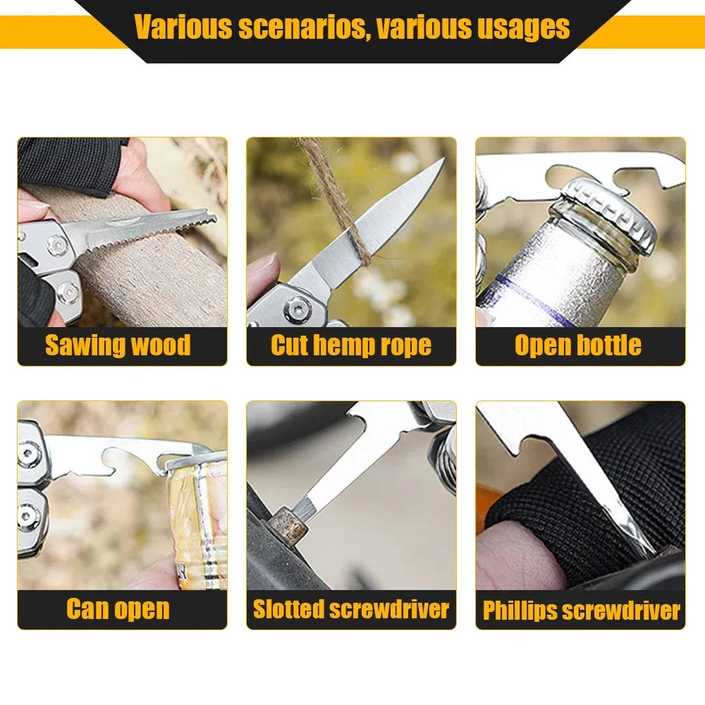 Folding Pocket Knife Pliers – Portable Multi-Tool for Outdoor, Tactical & Survival