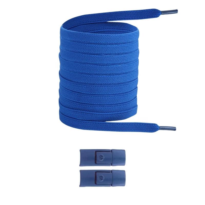 No-Tie Elastic Press-Lock Shoelaces – Flat 8mm, 100cm | Kids & Adults