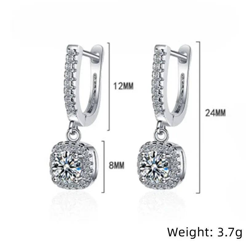 2CT Moissanite Huggie Hoop Earrings – 925 Sterling Silver Lab Diamond