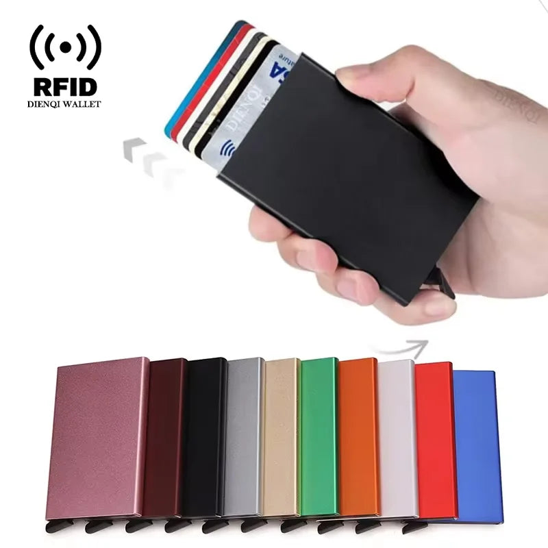 RFID Metal Pop-Up Wallet – Slim Minimalist Card Holder for Men & Women