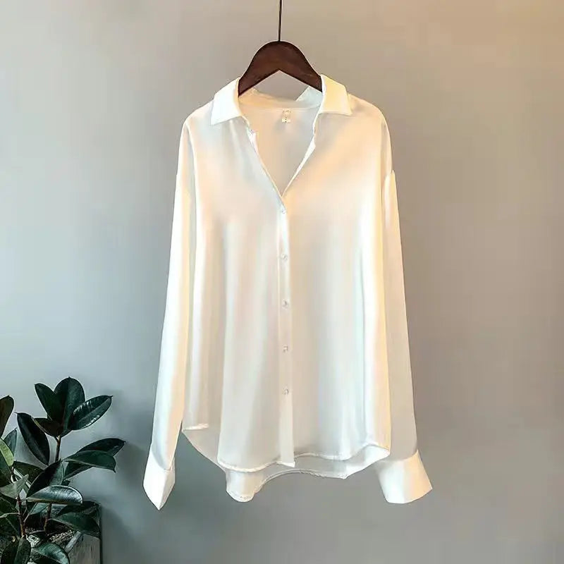 Women's Long Sleeve Button Blouse - Casual Office Shirt (S-4XL)