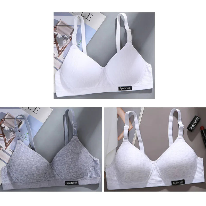 3-Pack Women's Wireless Bra – Seamless Thin Padded V-Shape Everyday Comfort Bra