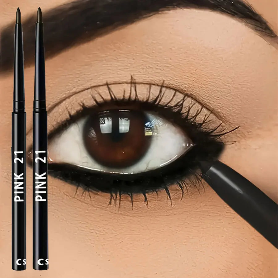 2-Pack Waterproof & Sweat-Proof Black Eyeliner Pencils — Long-Lasting, Smudge-Proof