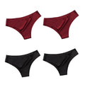 Women's 4-Pack Seamless Ice Silk Brazilian Panties | Low-Rise Bikini Briefs M-XL