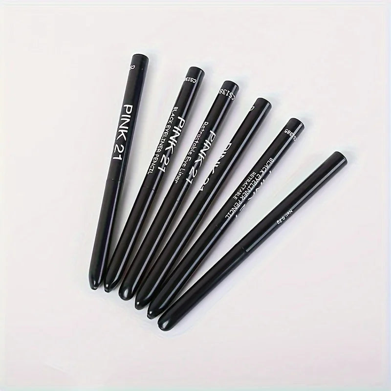 2-Pack Waterproof & Sweat-Proof Black Eyeliner Pencils — Long-Lasting, Smudge-Proof